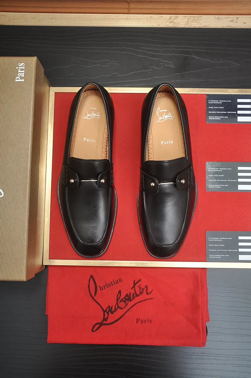 Men's shoes 💰620💶 [Chrstian Loubotin] Red-soled shoes 💋Original mold opening, the highest version on the market, purely handmade ➕Imported cowhide uppers, first-layer water-dyed cowhide lining! Original EU high-gloss outsole. 38 to 45 (45 customized)